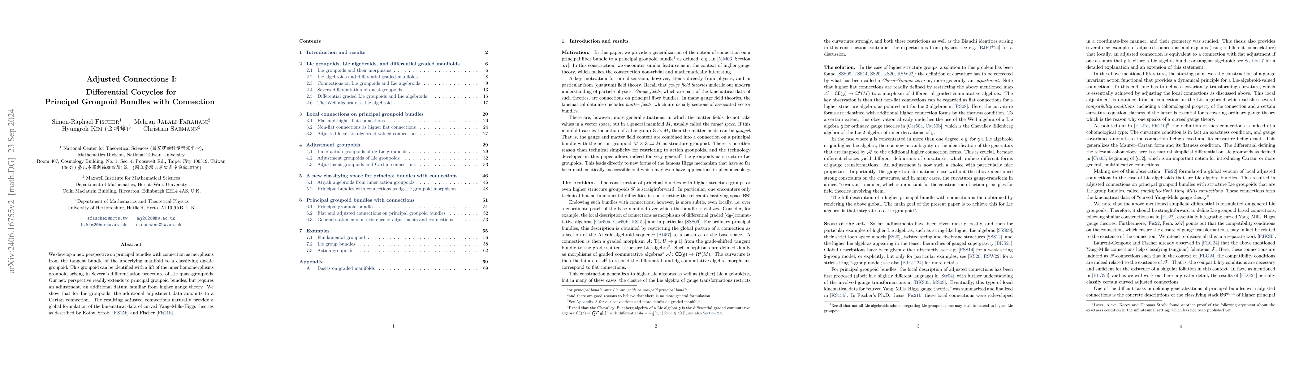 Thumbnail for Adjusted Connections I: Differential Cocycles for Principal Groupoid
  Bundles with Connection