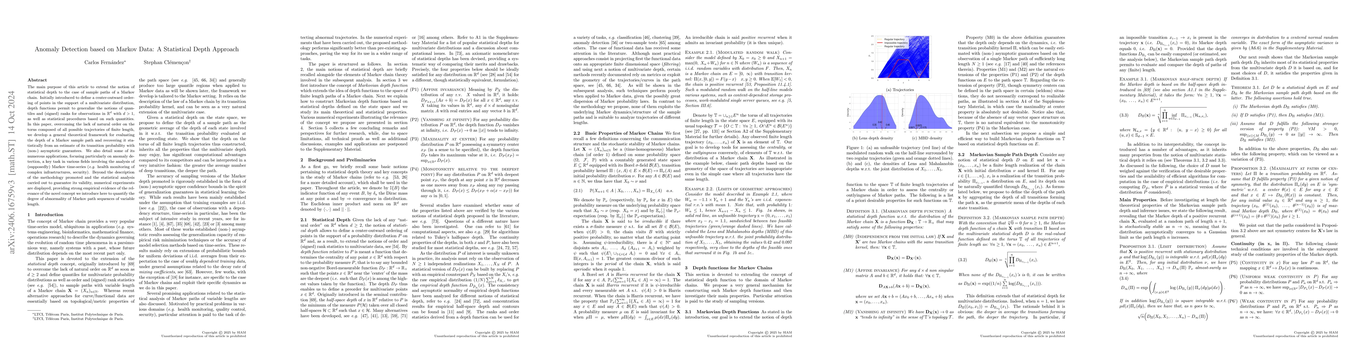 Thumbnail for Anomaly Detection based on Markov Data: A Statistical Depth Approach