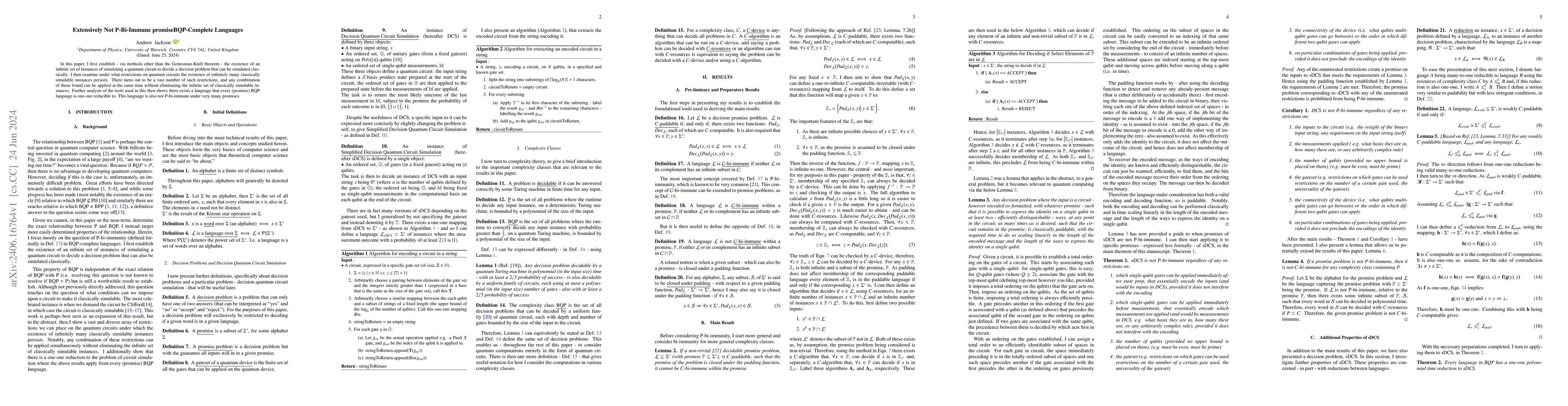 Thumbnail for Extensively Not P-Bi-Immune promiseBQP-Complete Languages