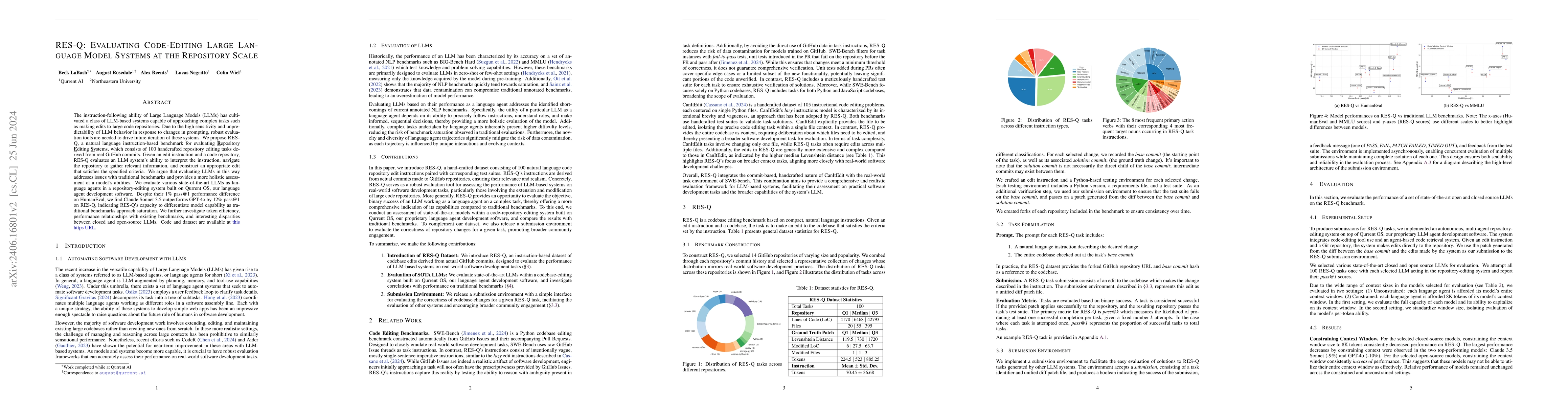 Thumbnail for RES-Q: Evaluating Code-Editing Large Language Model Systems at the
  Repository Scale