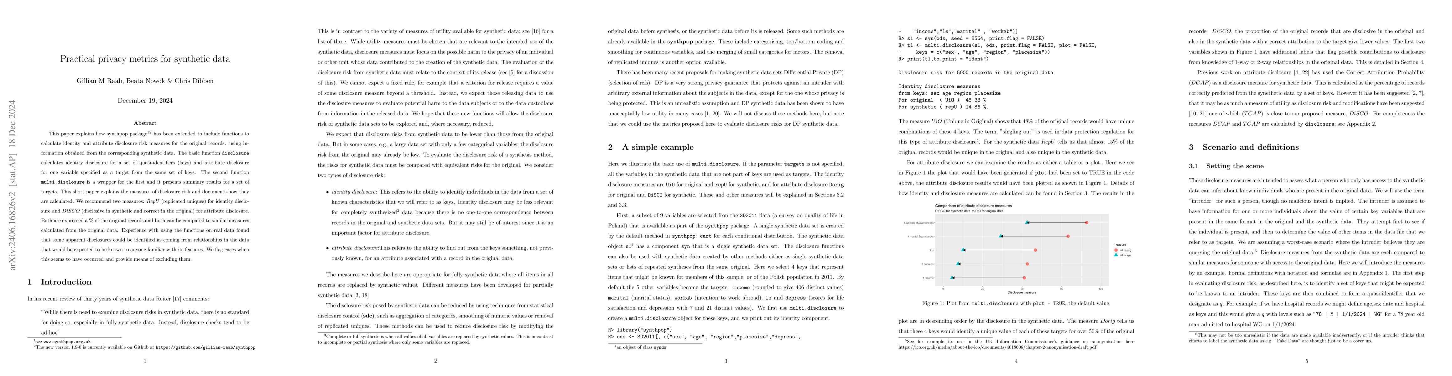 Thumbnail for Practical privacy metrics for synthetic data