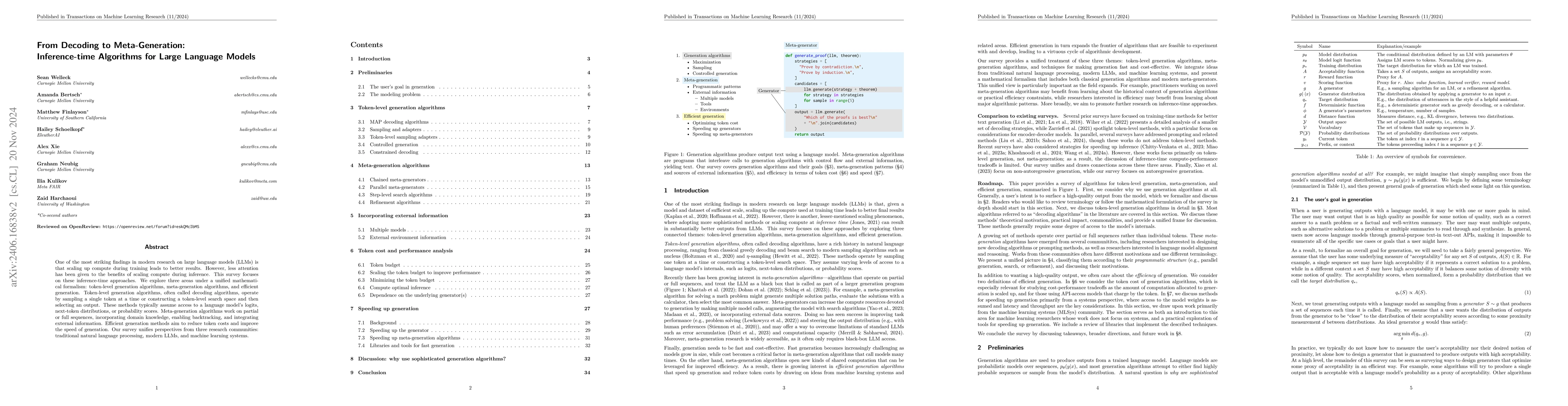 Thumbnail for From Decoding to Meta-Generation: Inference-time Algorithms for Large
  Language Models