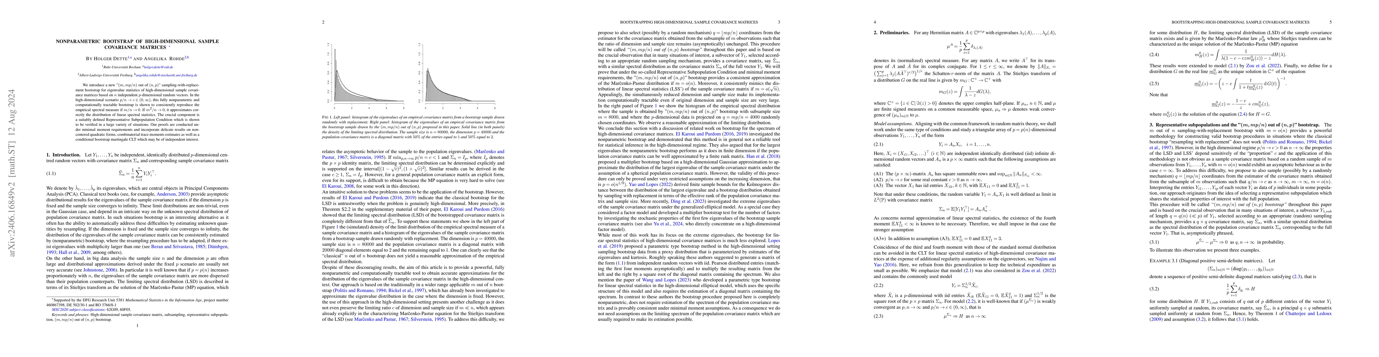 Thumbnail for Nonparametric bootstrap of high-dimensional sample covariance matrices