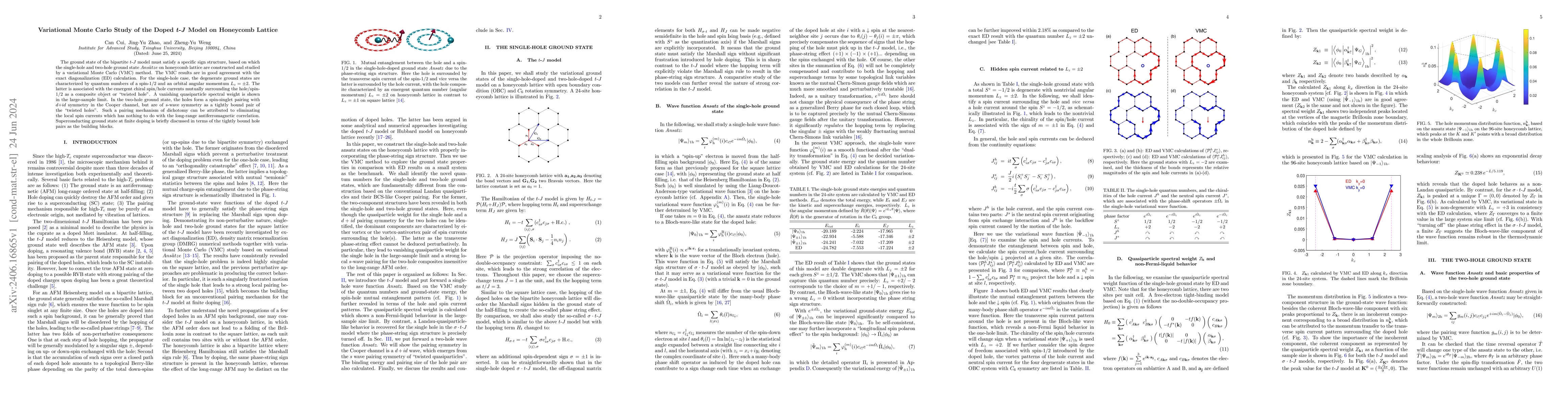 Thumbnail for Variational Monte Carlo Study of the Doped $t$-$J$ Model on Honeycomb
  Lattice