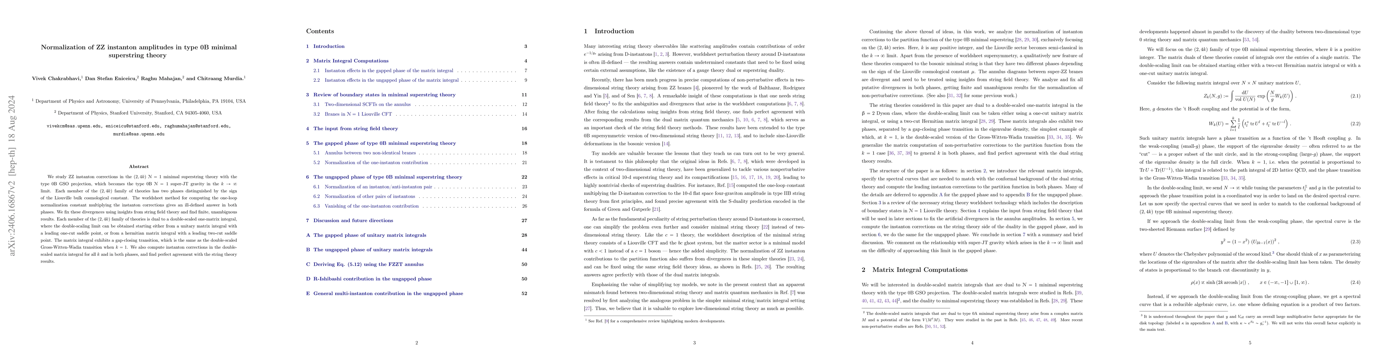 Thumbnail for Normalization of ZZ instanton amplitudes in type 0B minimal superstring
  theory