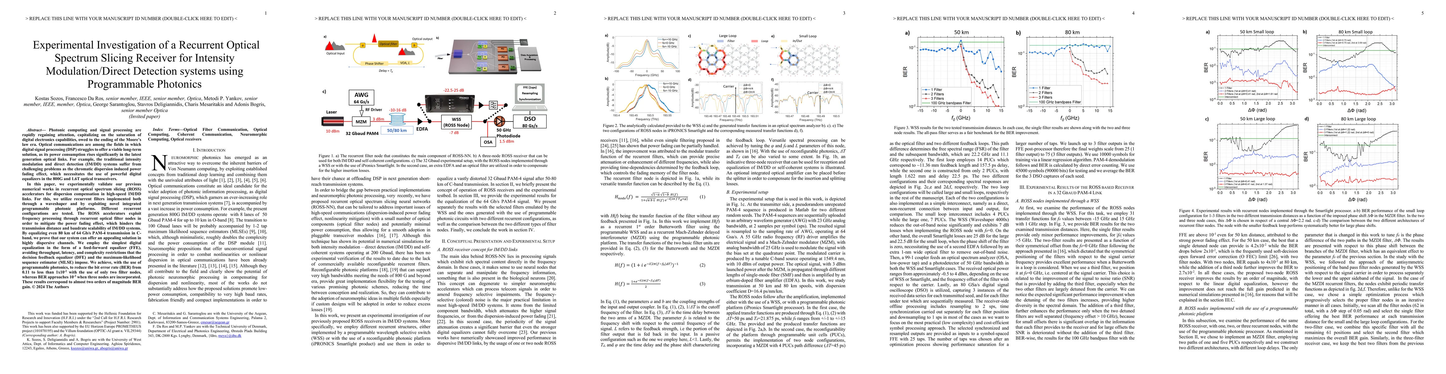 Thumbnail for Experimental Investigation of a Recurrent Optical Spectrum Slicing
  Receiver for Intensity Modulation/Direct Detection systems using Programmable
  Photonics