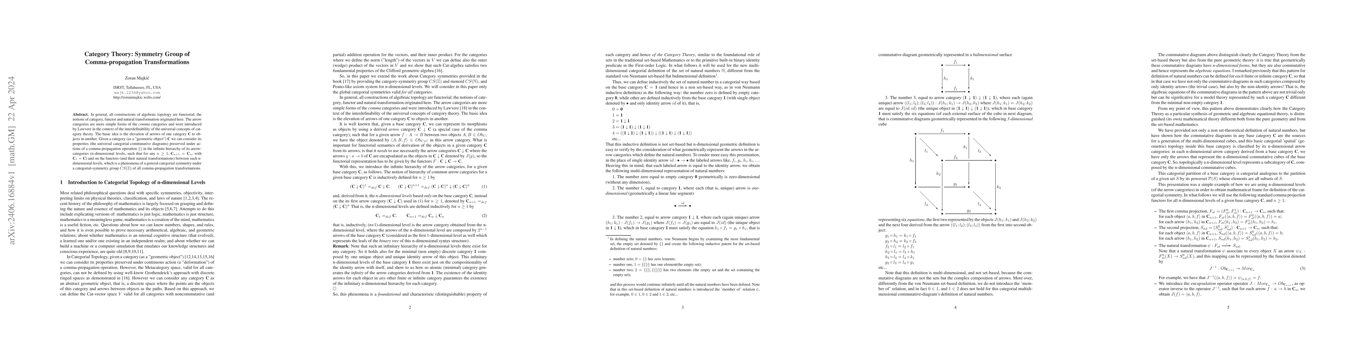 Thumbnail for Category Theory: Symmetry Group of Comma-propagation Transformations