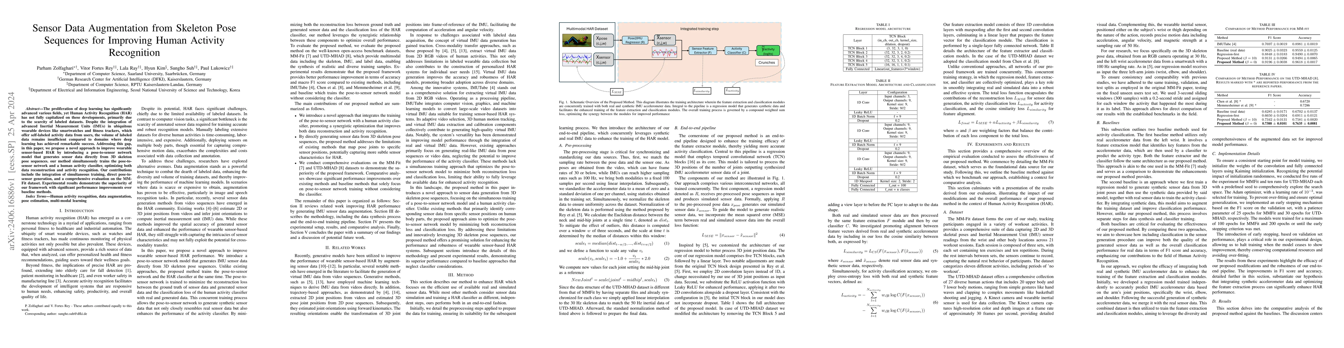Thumbnail for Sensor Data Augmentation from Skeleton Pose Sequences for Improving
  Human Activity Recognition