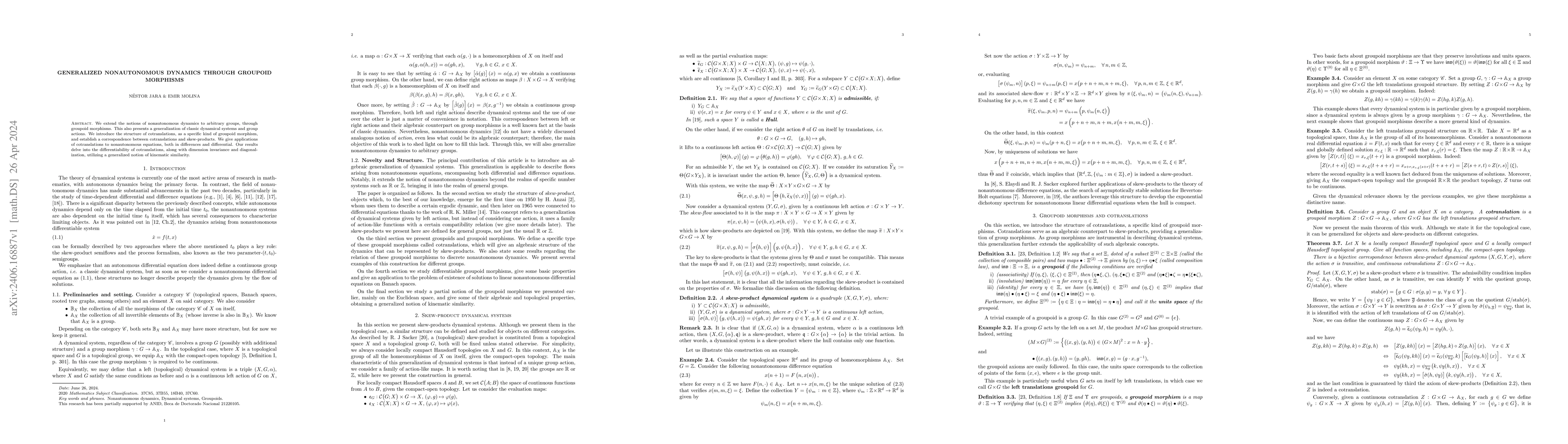 Thumbnail for Generalized nonautonomous dynamics through groupoid morphisms