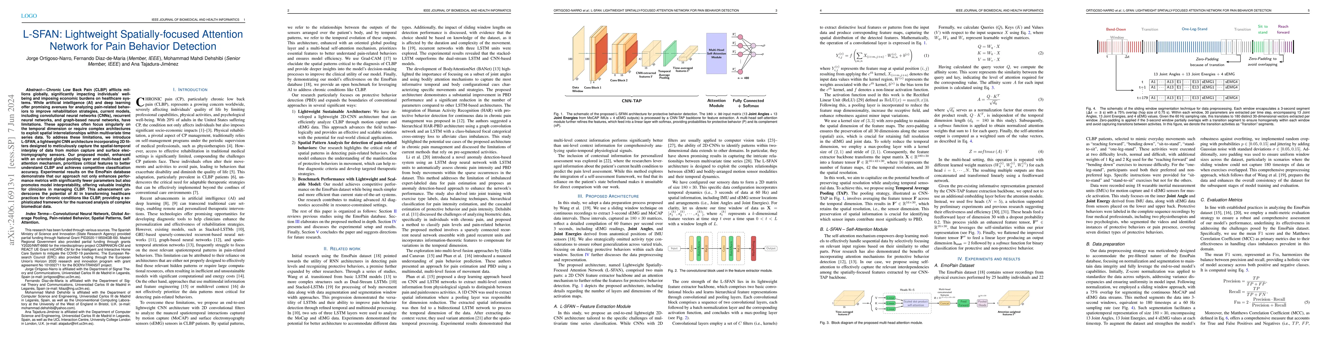 Thumbnail for L-SFAN: Lightweight Spatially-focused Attention Network for Pain
  Behavior Detection