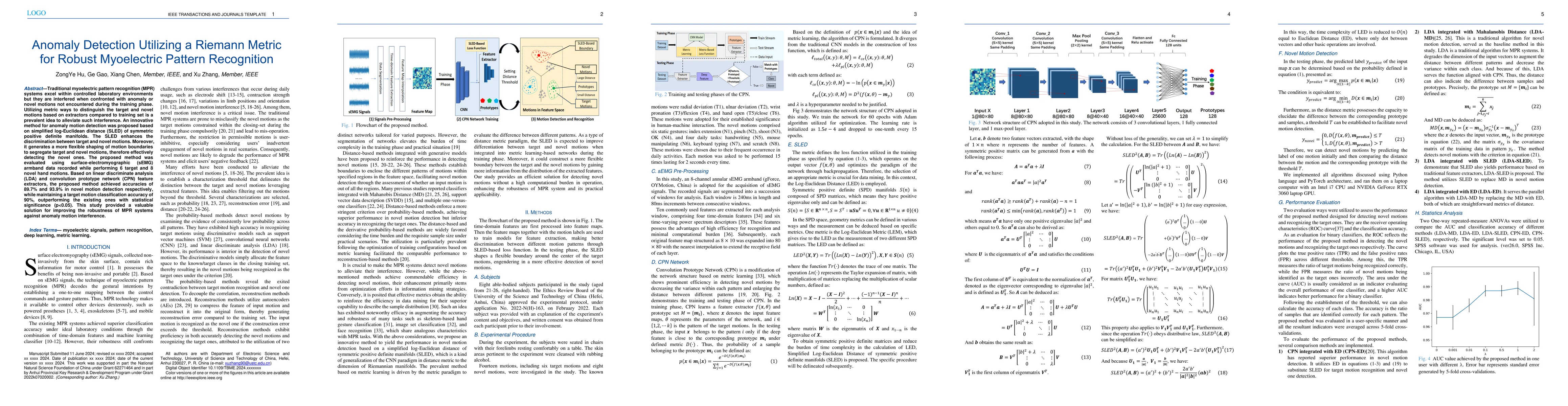 Thumbnail for Anomaly Detection Utilizing a Riemann Metric for Robust Myoelectric
  Pattern Recognition