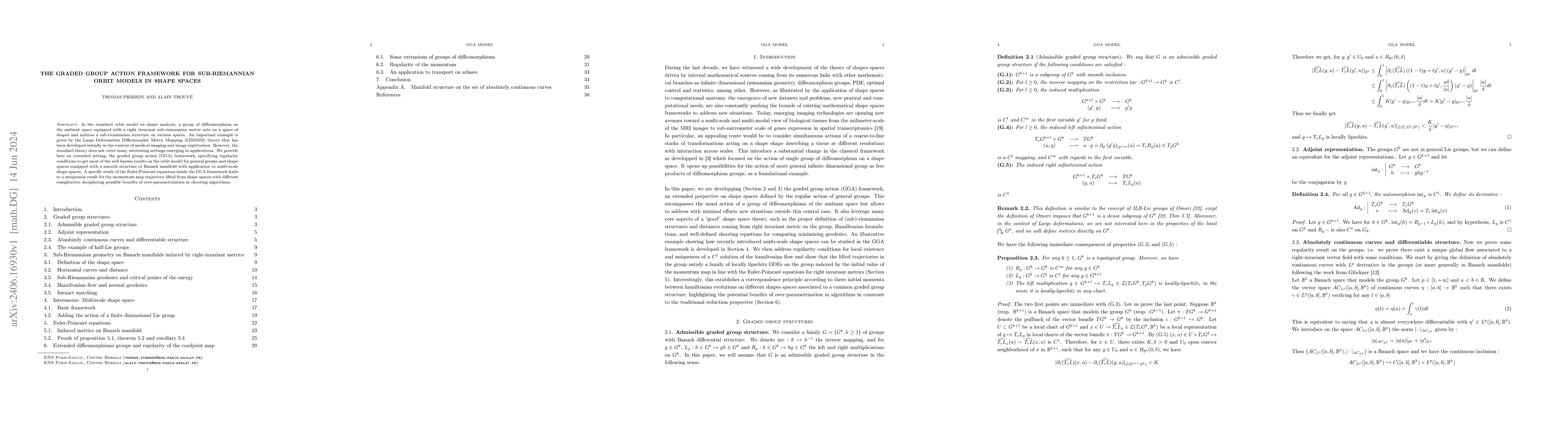 Thumbnail for The graded group action framework for sub-riemannian orbit models in
  shape spaces