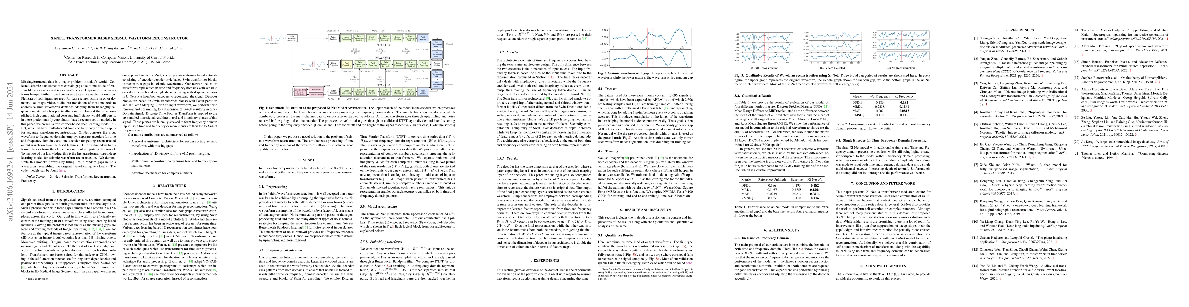 Thumbnail for Xi-Net: Transformer Based Seismic Waveform Reconstructor