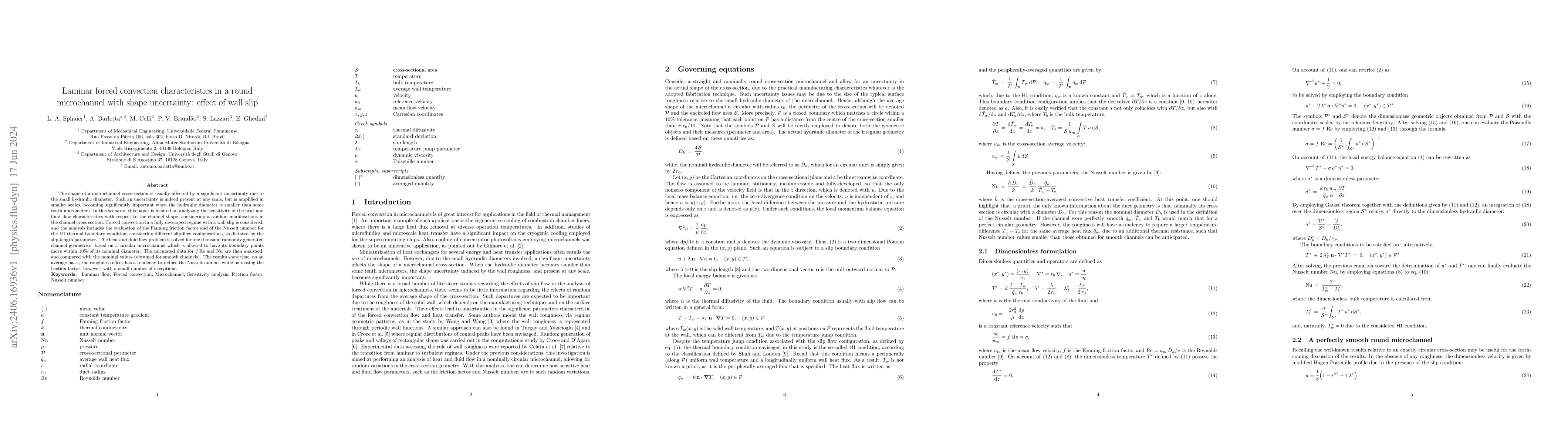 Thumbnail for Laminar forced convection characteristics in a round microchannel with
  shape uncertainty: effect of wall slip