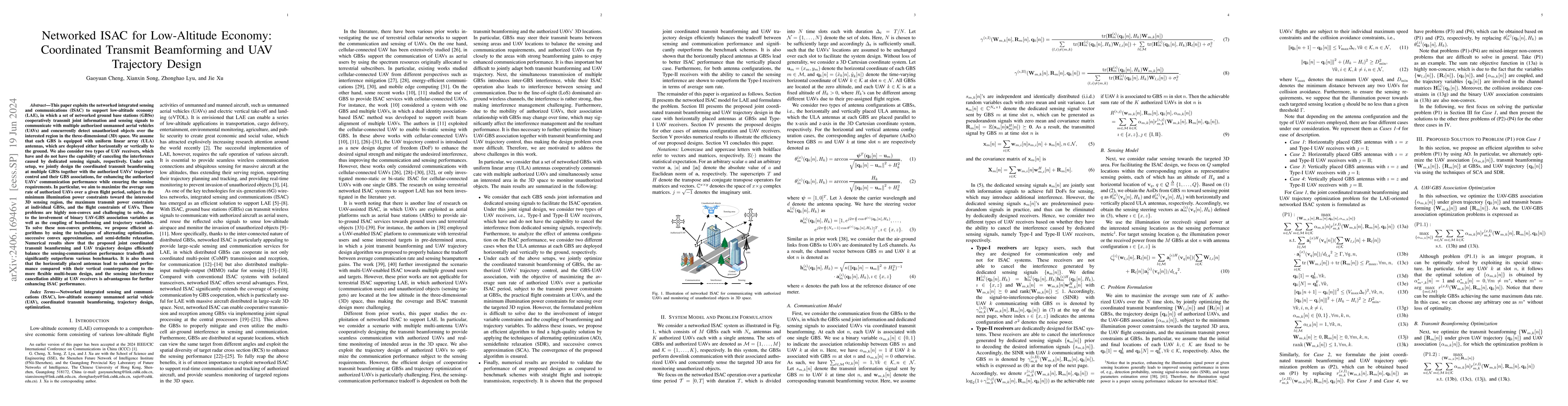 Thumbnail for Networked ISAC for Low-Altitude Economy: Coordinated Transmit
  Beamforming and UAV Trajectory Design
