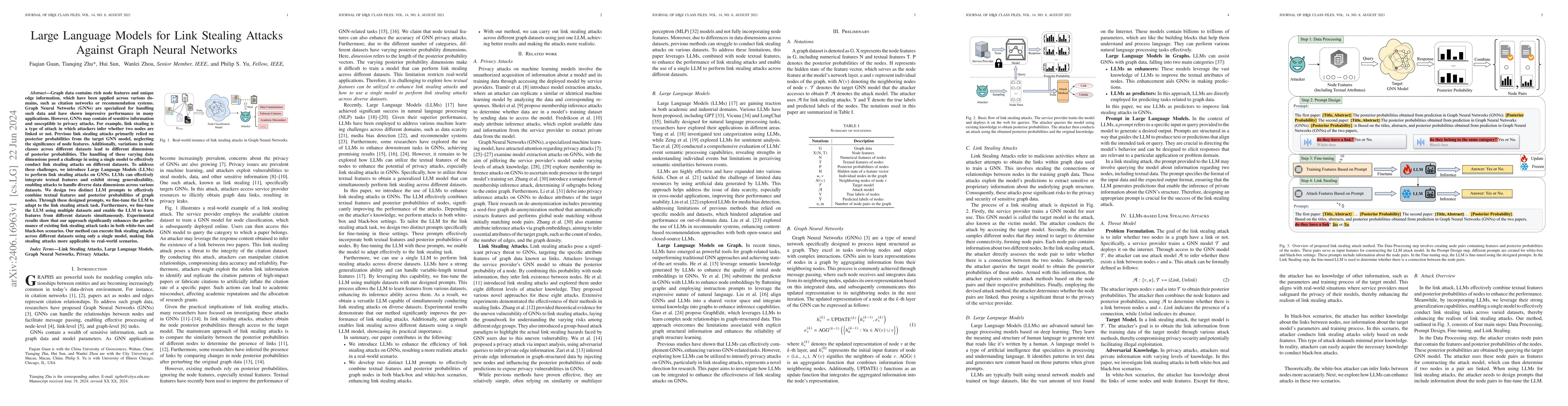 Thumbnail for Large Language Models for Link Stealing Attacks Against Graph Neural
  Networks