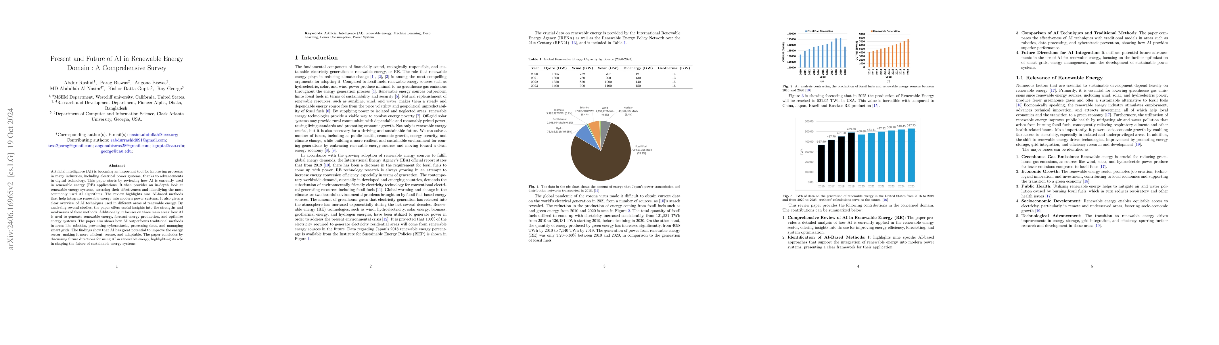 Thumbnail for Present and Future of AI in Renewable Energy Domain : A Comprehensive
  Survey