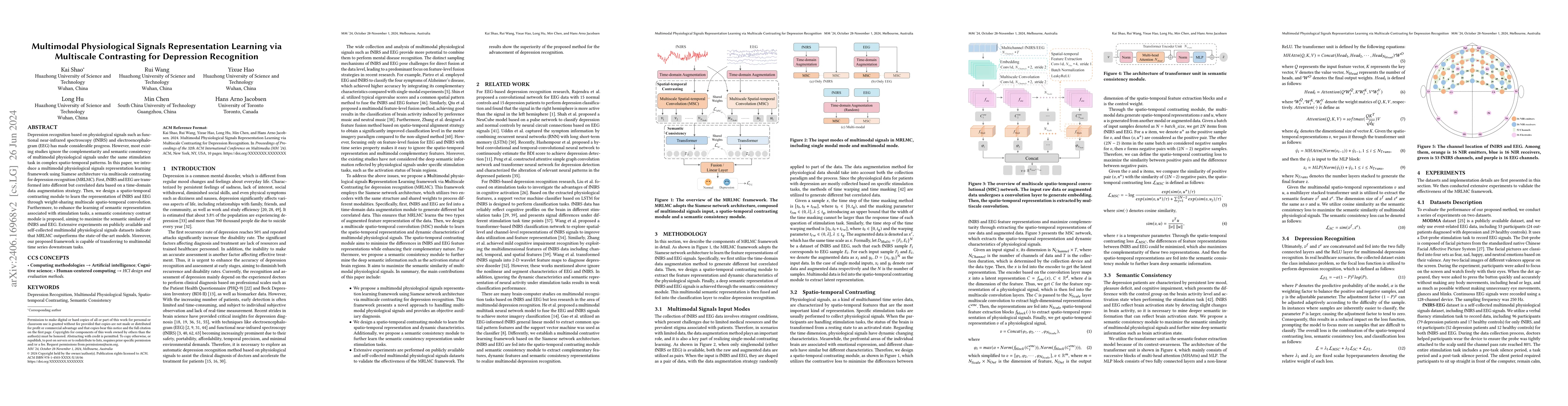 Thumbnail for Multimodal Physiological Signals Representation Learning via Multiscale
  Contrasting for Depression Recognition