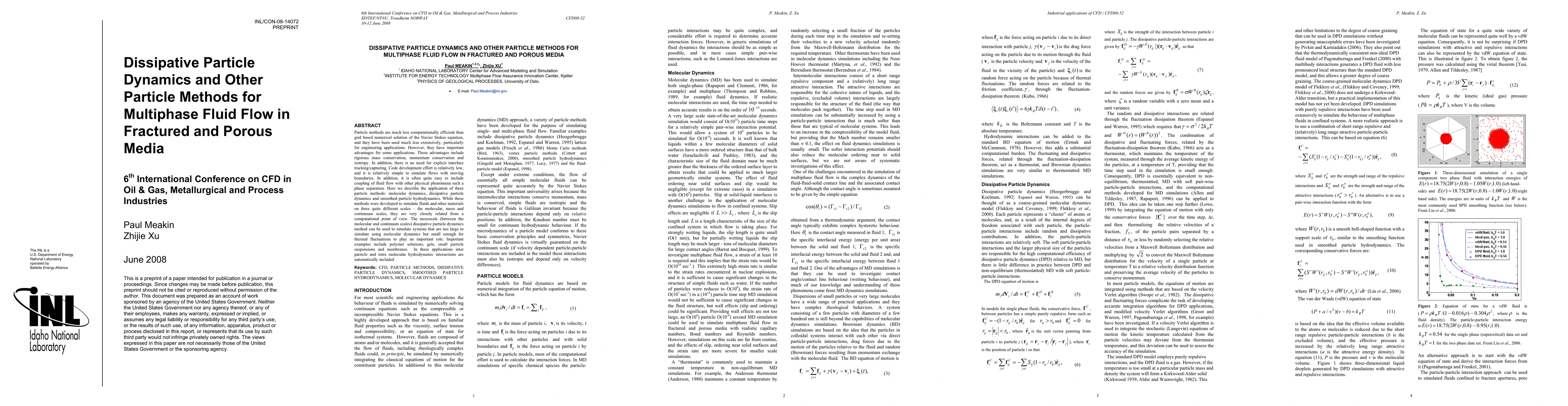 Thumbnail for Dissipative Particle Dynamics and other particle methods for multiphase
  fluid flow in fractured and porous media
