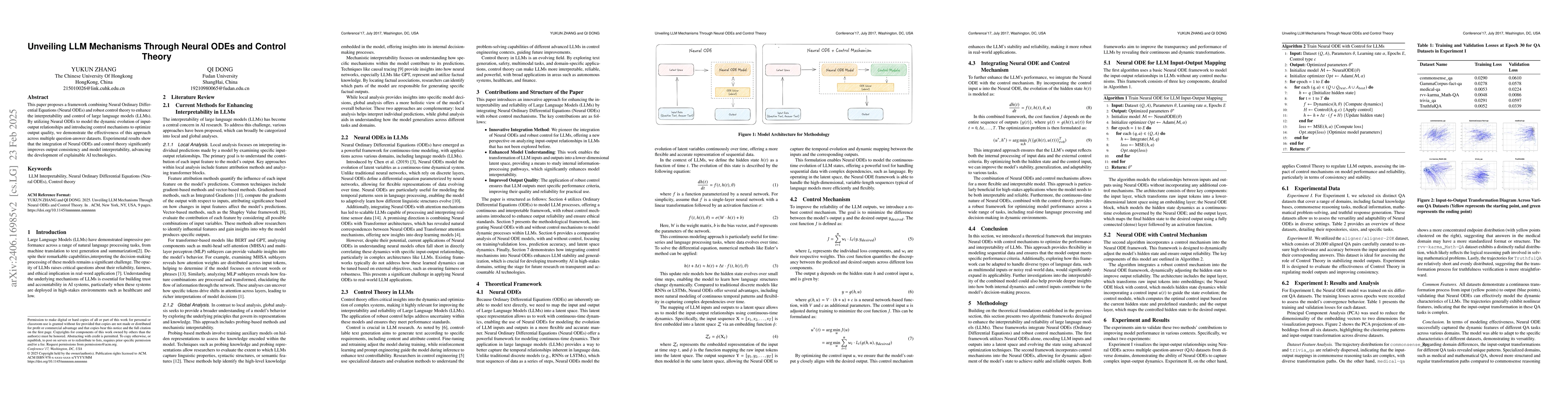 Thumbnail for Unveiling LLM Mechanisms Through Neural ODEs and Control Theory