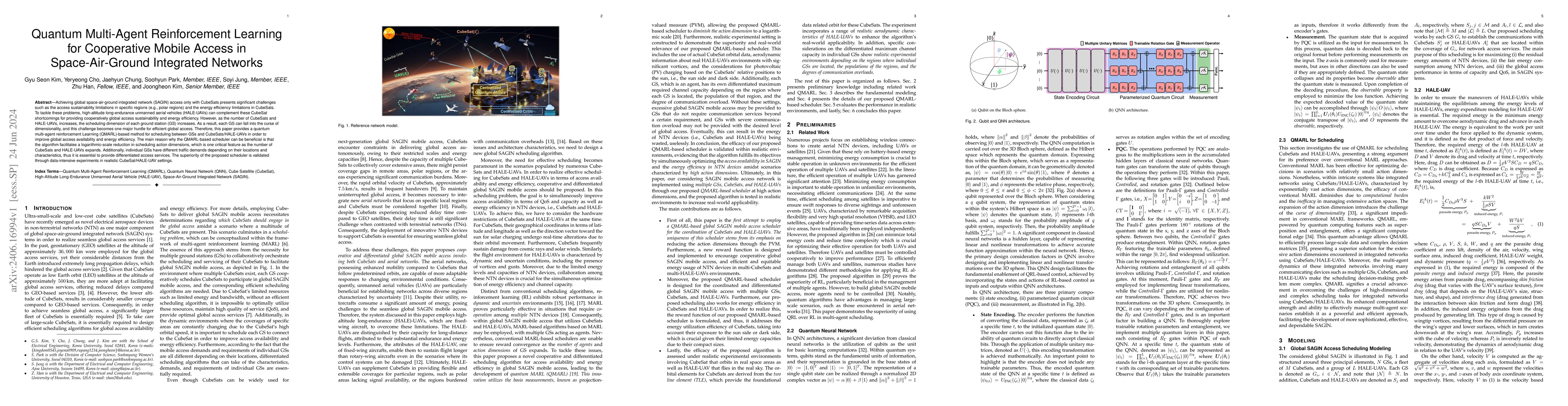 Thumbnail for Quantum Multi-Agent Reinforcement Learning for Cooperative Mobile Access
  in Space-Air-Ground Integrated Networks