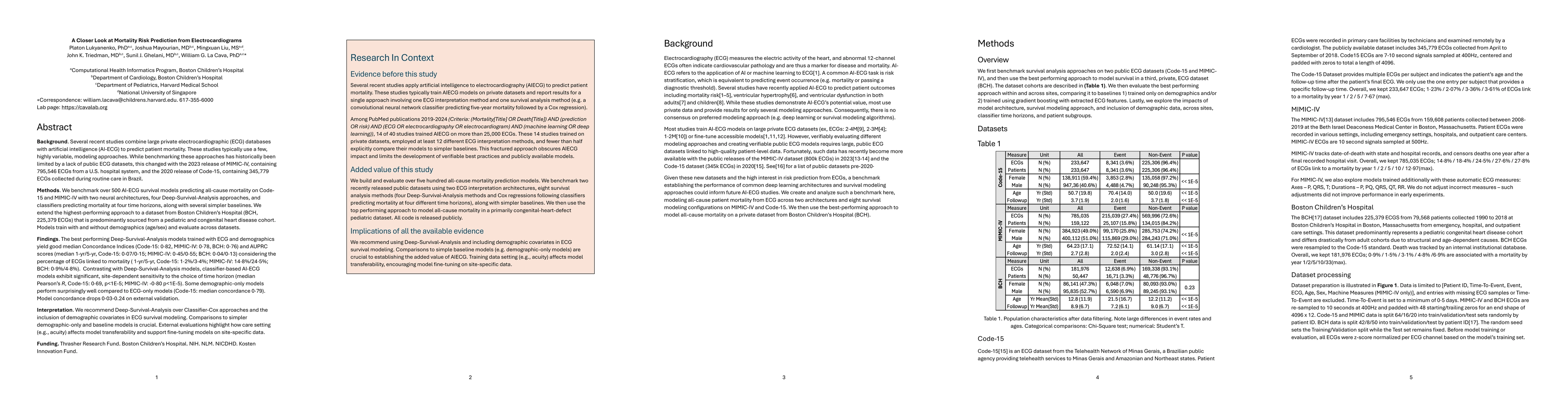 Thumbnail for Benchmarking mortality risk prediction from electrocardiograms