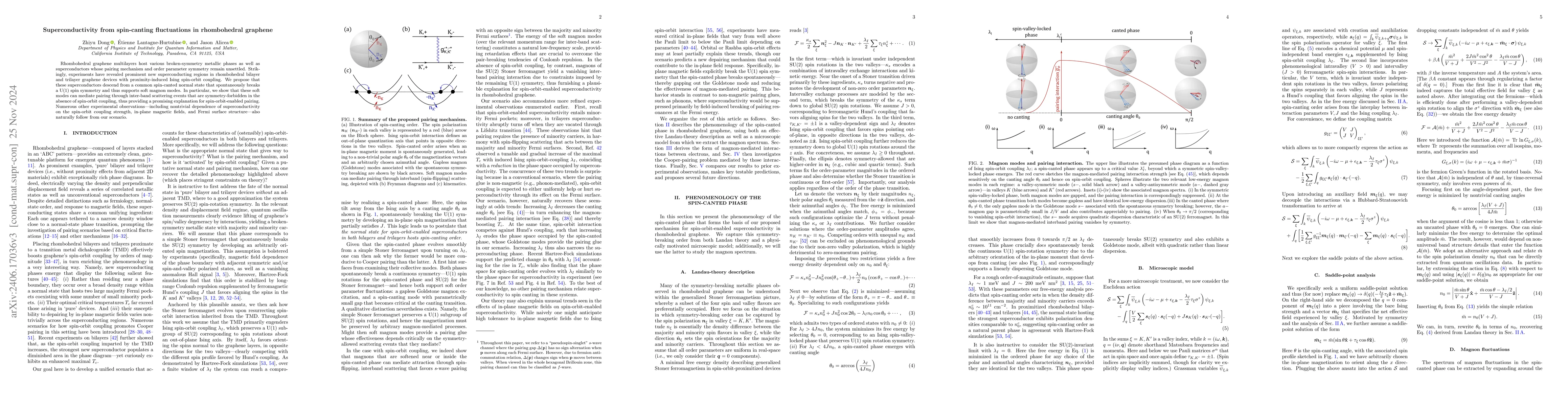 Thumbnail for Superconductivity from spin-canting fluctuations in rhombohedral
  graphene