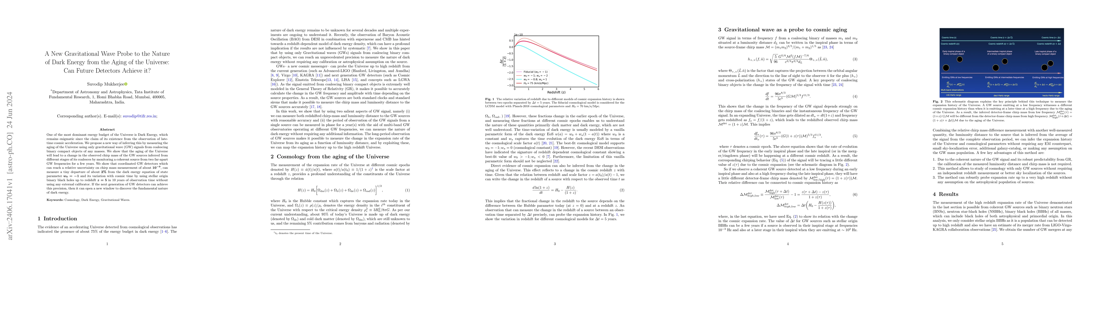 Thumbnail for A New Gravitational Wave Probe to the Nature of Dark Energy from the
  Aging of the Universe: Can Future Detectors Achieve it?