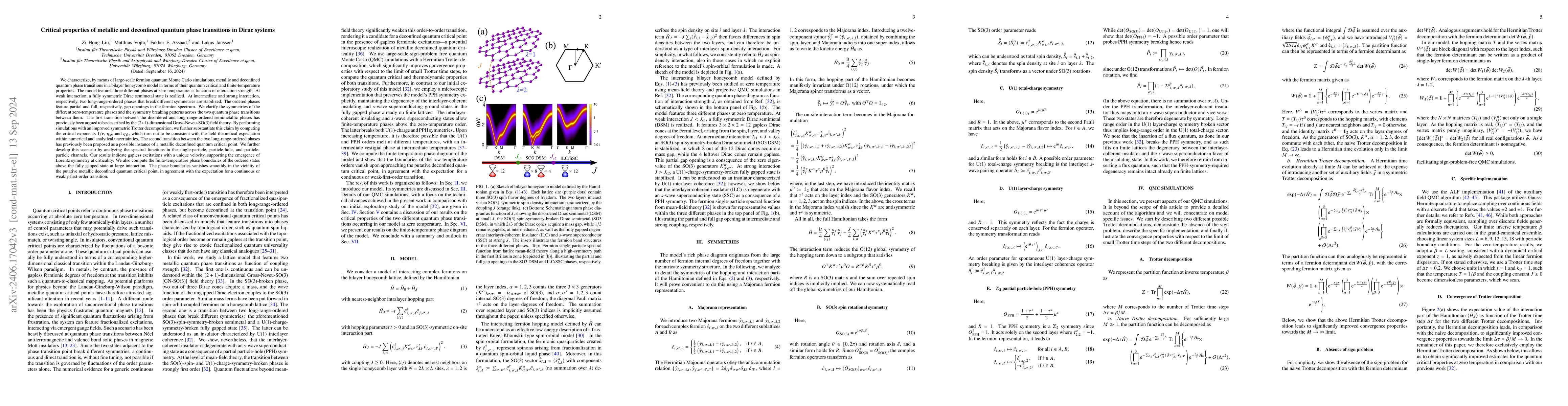 Thumbnail for Critical properties of metallic and deconfined quantum critical points
  in Dirac systems