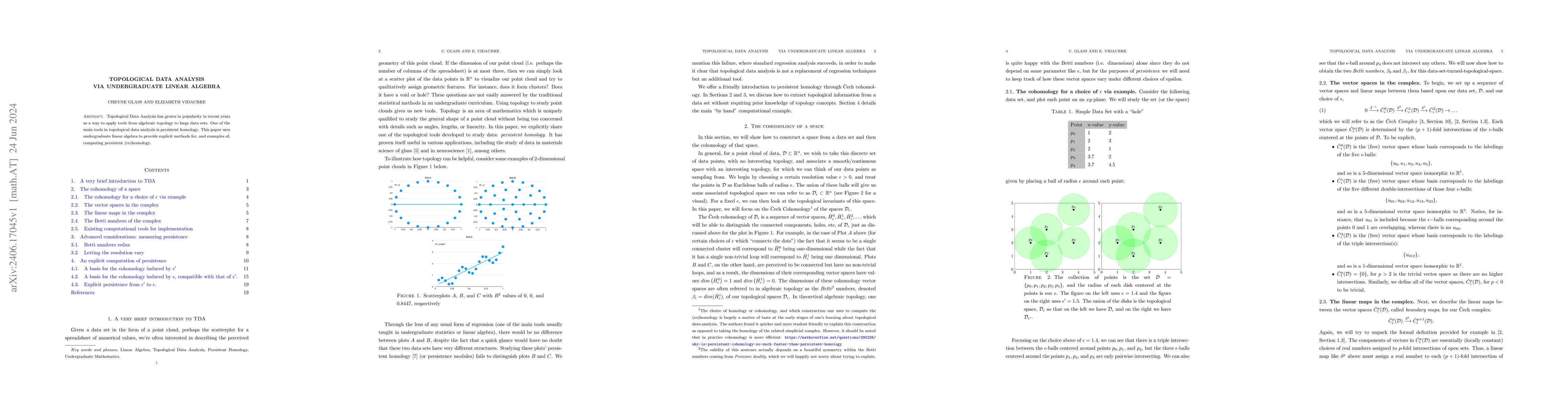 Thumbnail for Topological Data Analysis via Undergraduate Linear Algebra