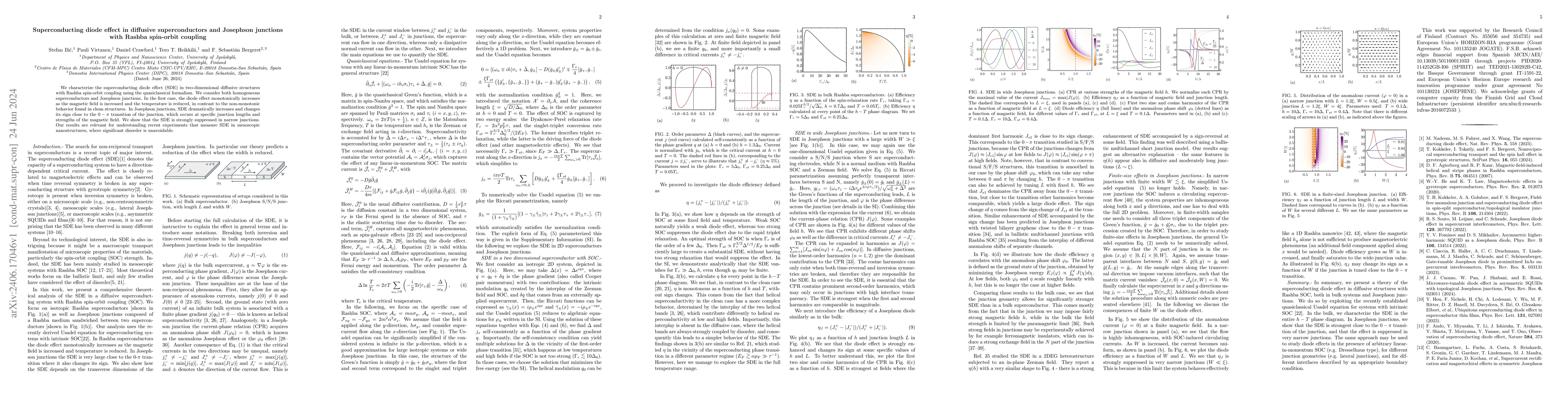 Thumbnail for Superconducting diode effect in diffusive superconductors and Josephson
  junctions with Rashba spin-orbit coupling