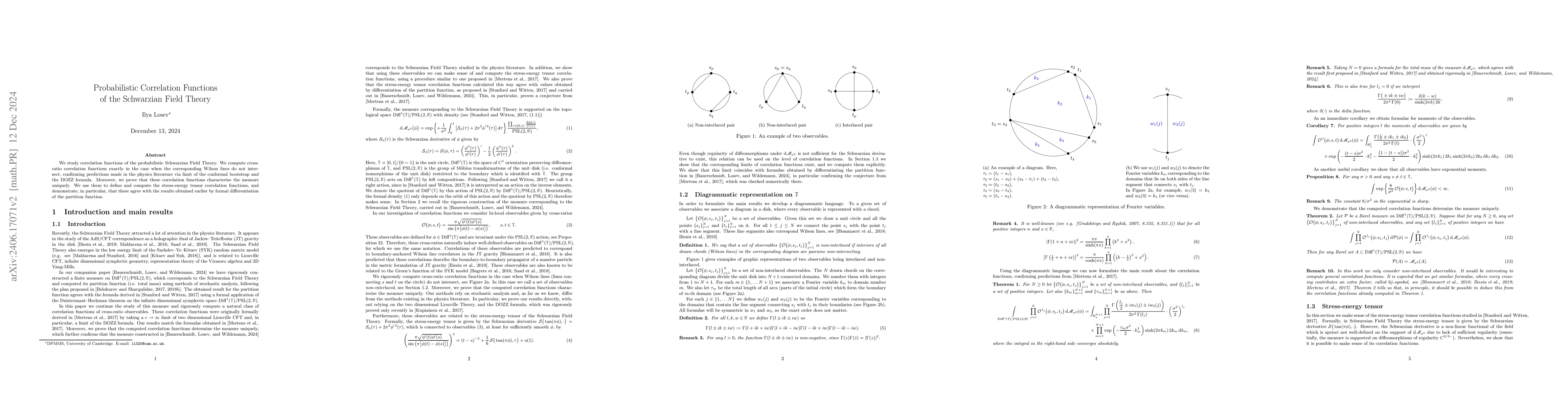 Thumbnail for Probabilistic Correlation Functions of the Schwarzian Field Theory