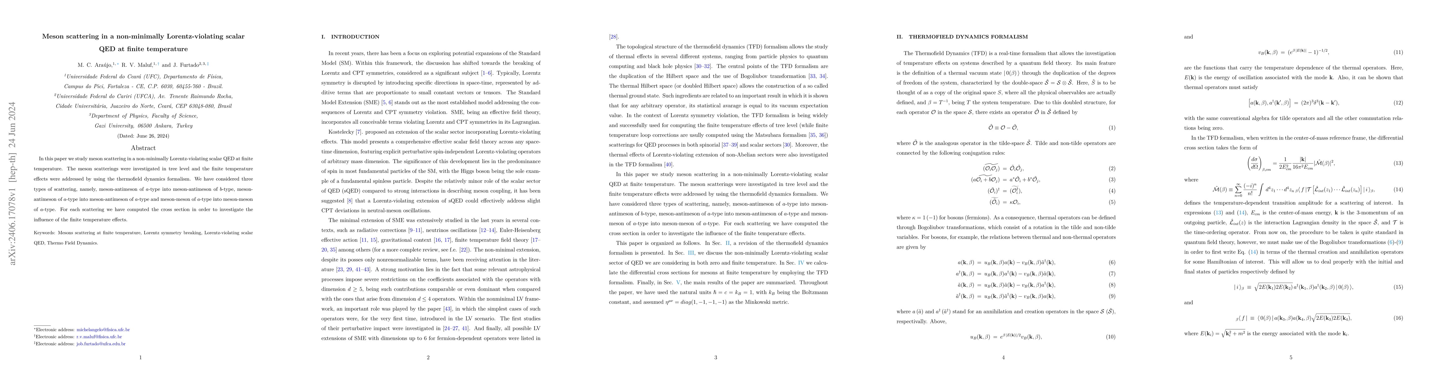 Thumbnail for Meson scattering in a non-minimally Lorentz-violating scalar QED at
  finite temperature