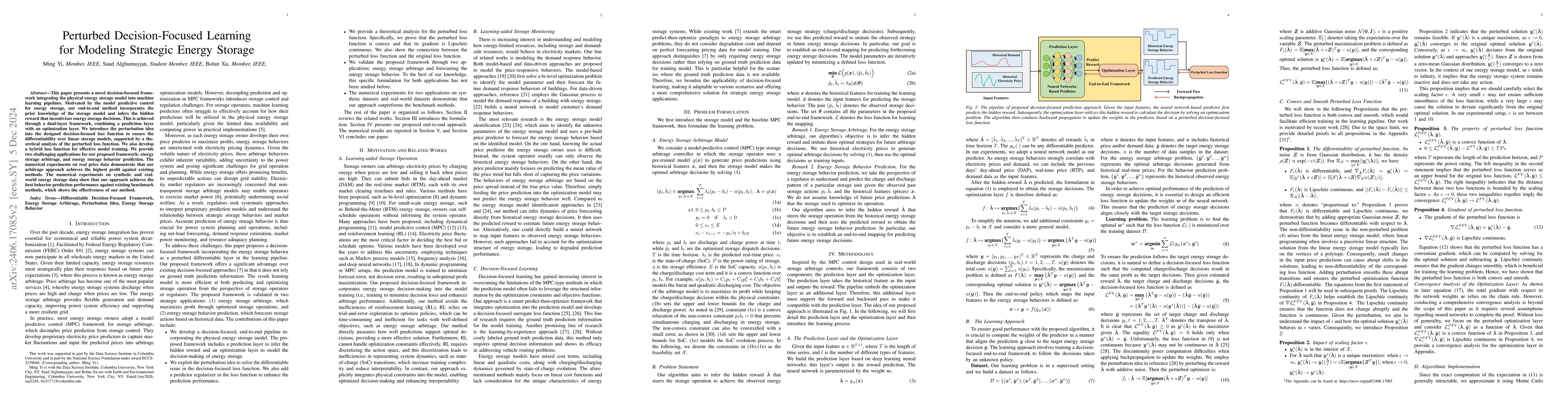 Thumbnail for Perturbed Decision-Focused Learning for Modeling Strategic Energy
  Storage