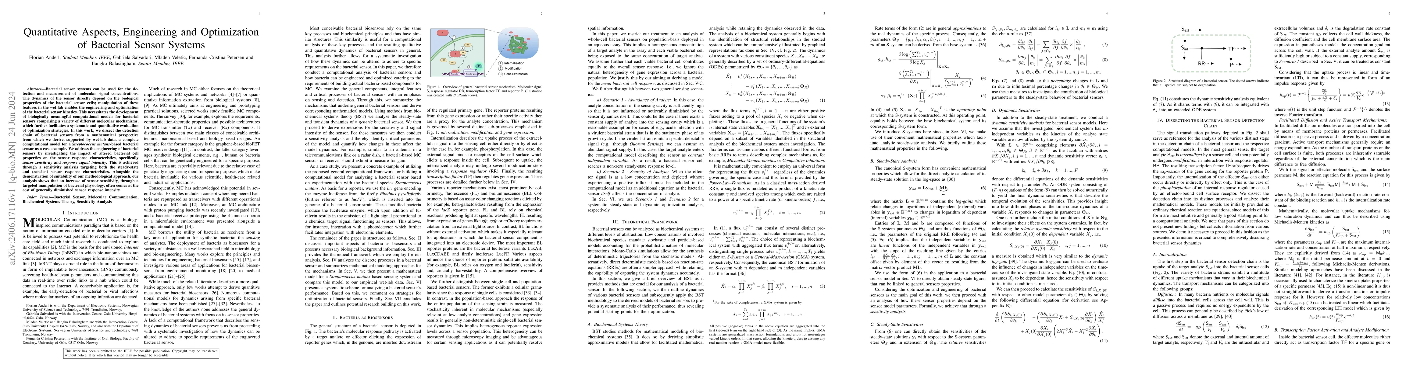 Thumbnail for Quantitative Aspects, Engineering and Optimization of Bacterial Sensor
  Systems