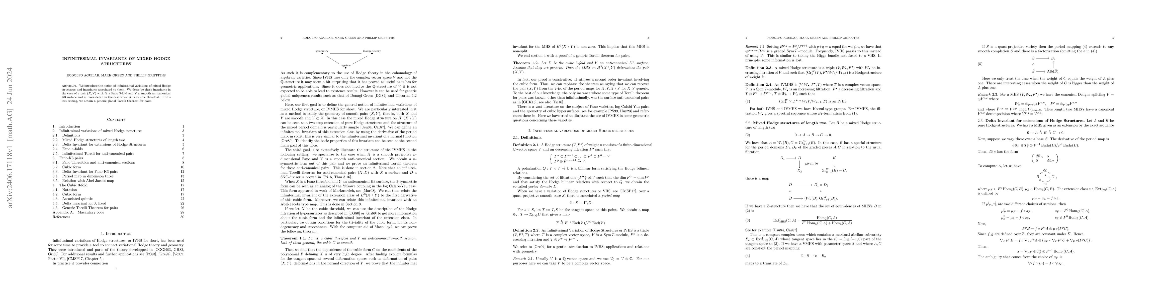 Thumbnail for Infinitesimal invariants of mixed Hodge structures
