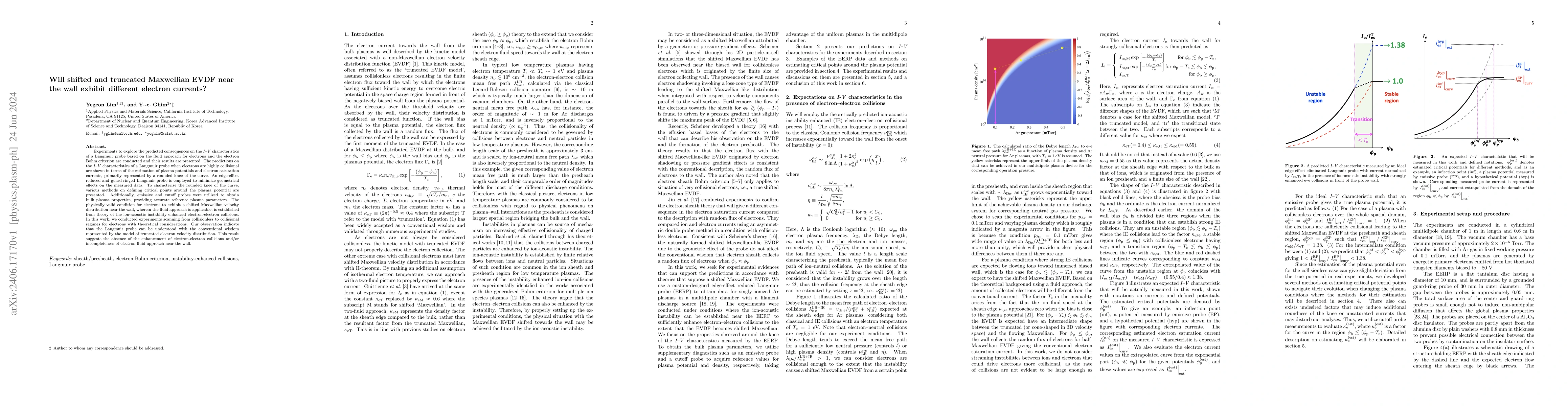 Thumbnail for Will shifted and truncated Maxwellian EVDF near the wall exhibit
  different electron currents?