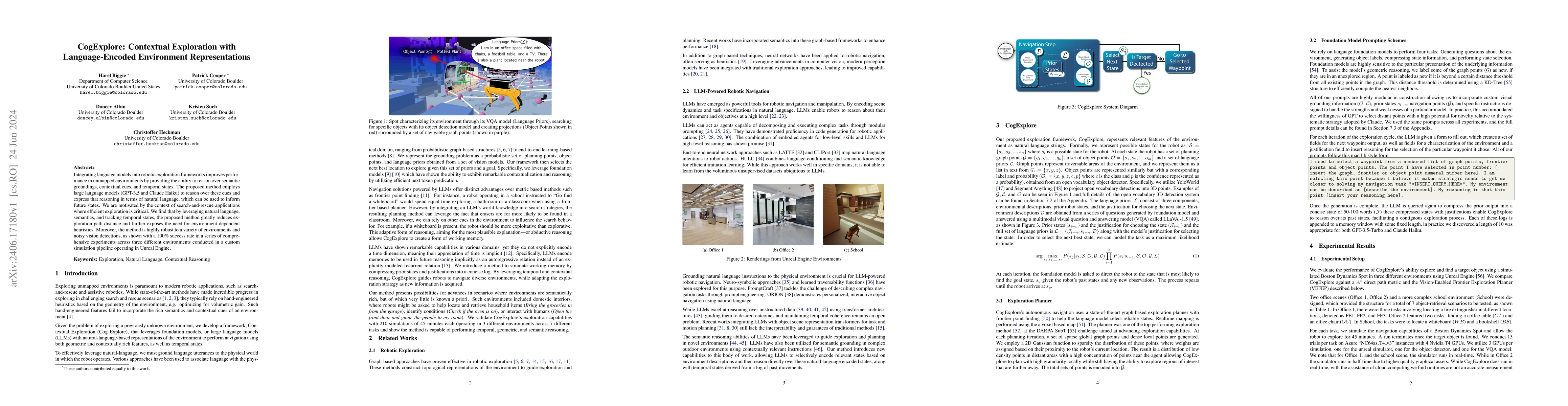 Thumbnail for CogExplore: Contextual Exploration with Language-Encoded Environment
  Representations