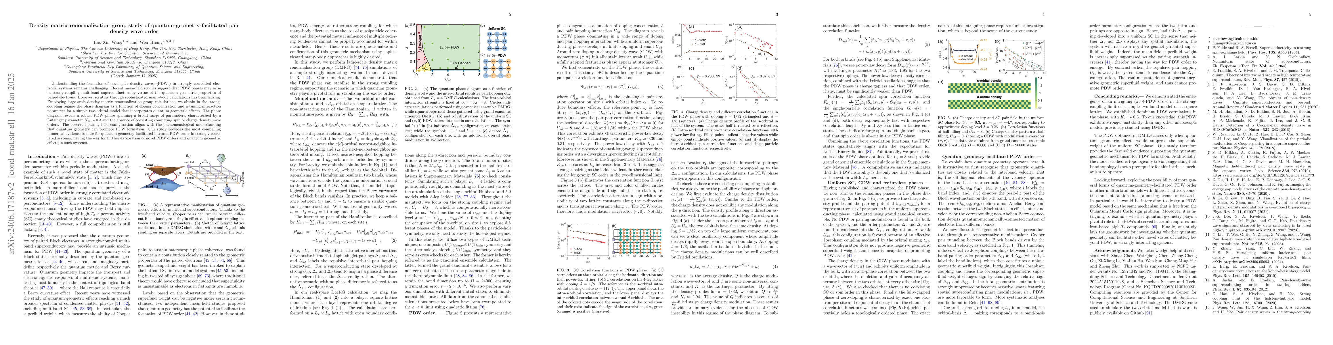 Thumbnail for Quantum-geometry-facilitated pair density wave order: Density matrix
  renormalization group study