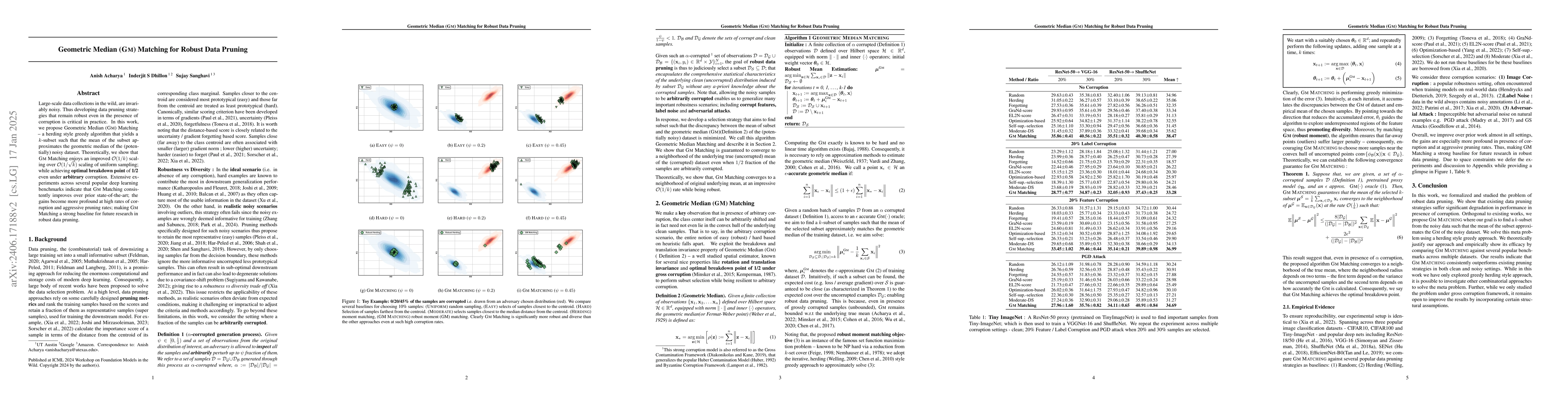 Thumbnail for Geometric Median (GM) Matching for Robust Data Pruning