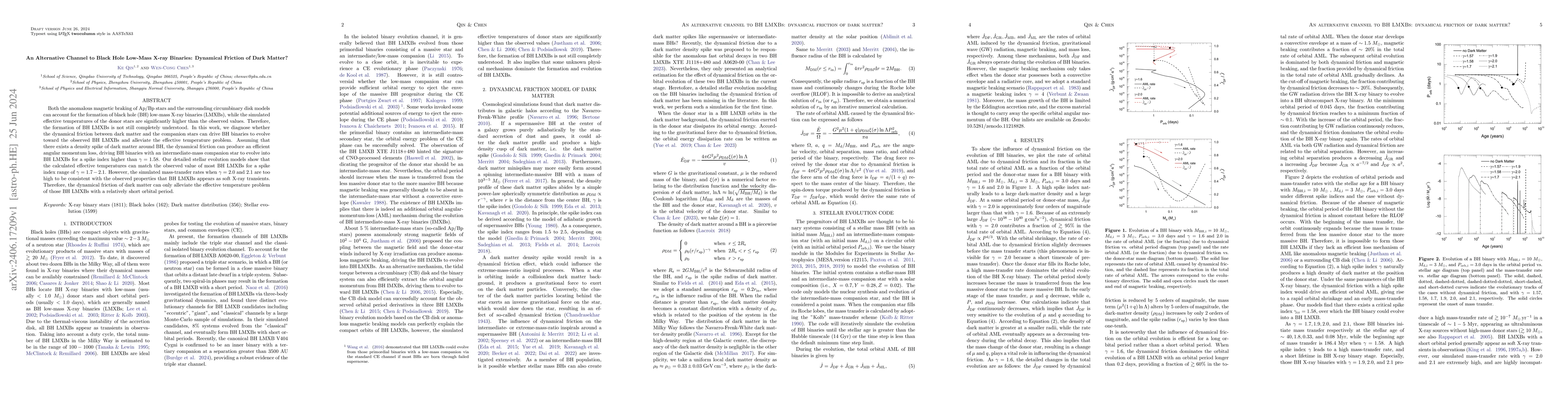 Thumbnail for An Alternative Channel to Black Hole Low-Mass X-ray Binaries: Dynamical
  Friction of Dark Matter?