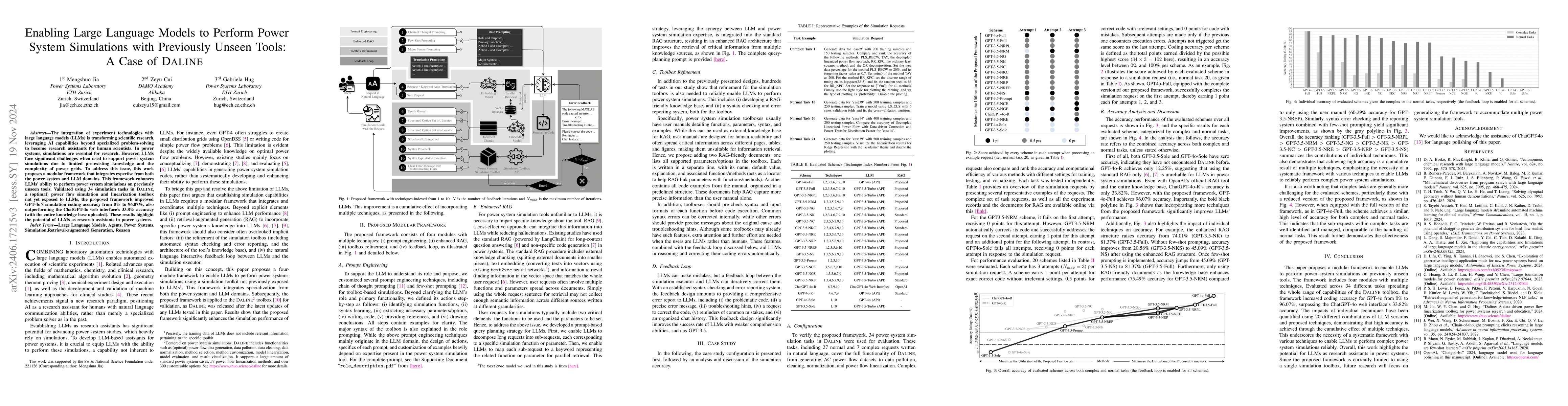 Thumbnail for Enabling Large Language Models to Perform Power System Simulations with
  Previously Unseen Tools: A Case of Daline