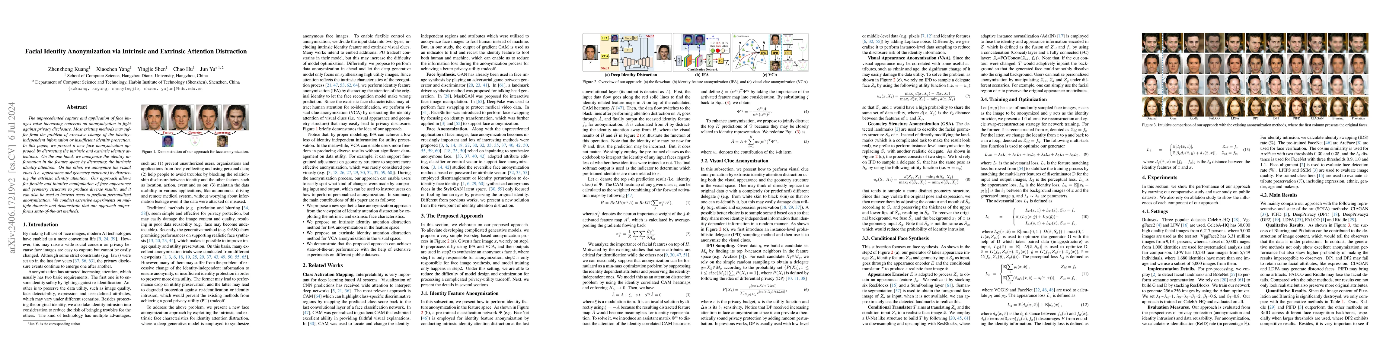 Thumbnail for Facial Identity Anonymization via Intrinsic and Extrinsic Attention
  Distraction