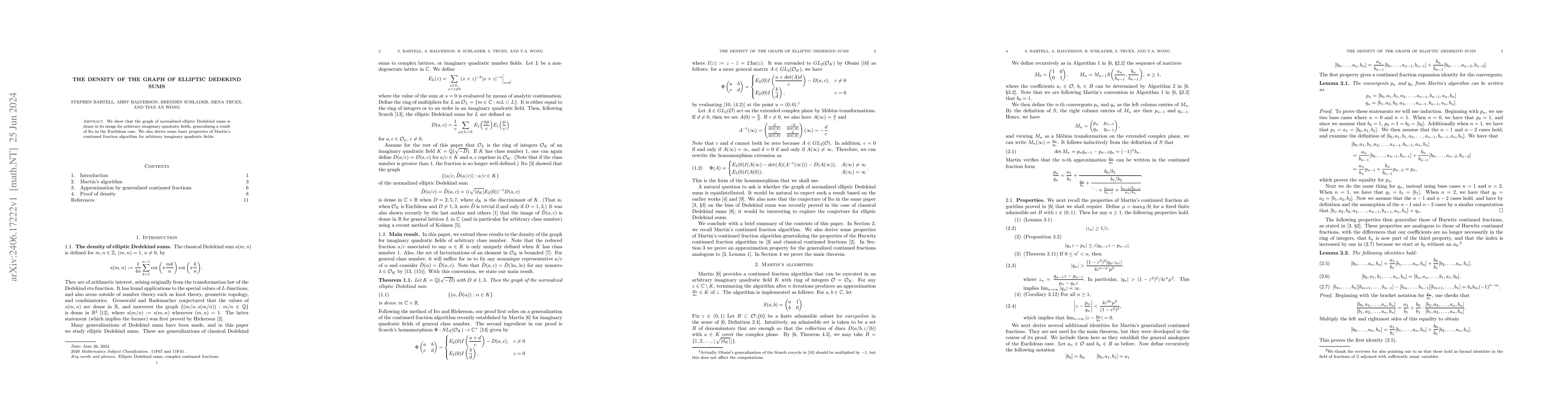 Thumbnail for The density of the graph of elliptic Dedekind sums
