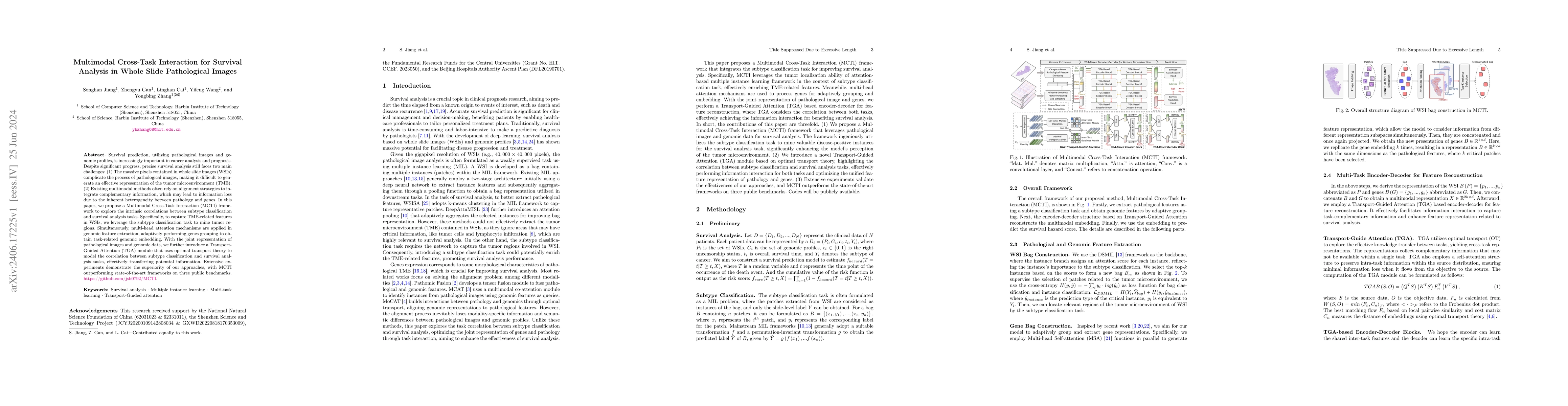 Thumbnail for Multimodal Cross-Task Interaction for Survival Analysis in Whole Slide
  Pathological Images