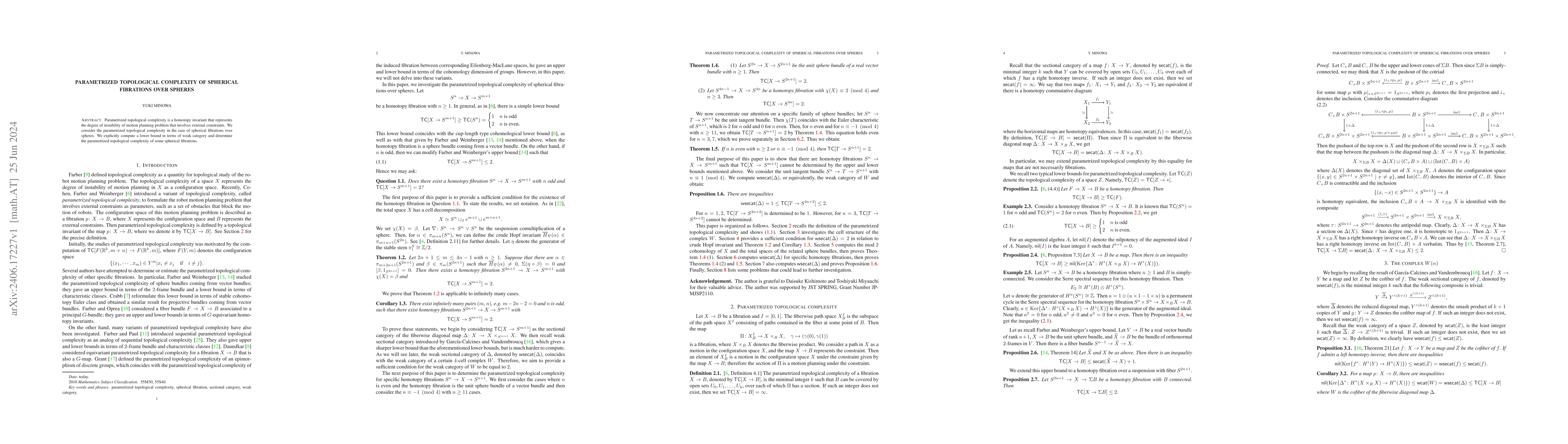 Thumbnail for Parametrized topological complexity of spherical fibrations over spheres