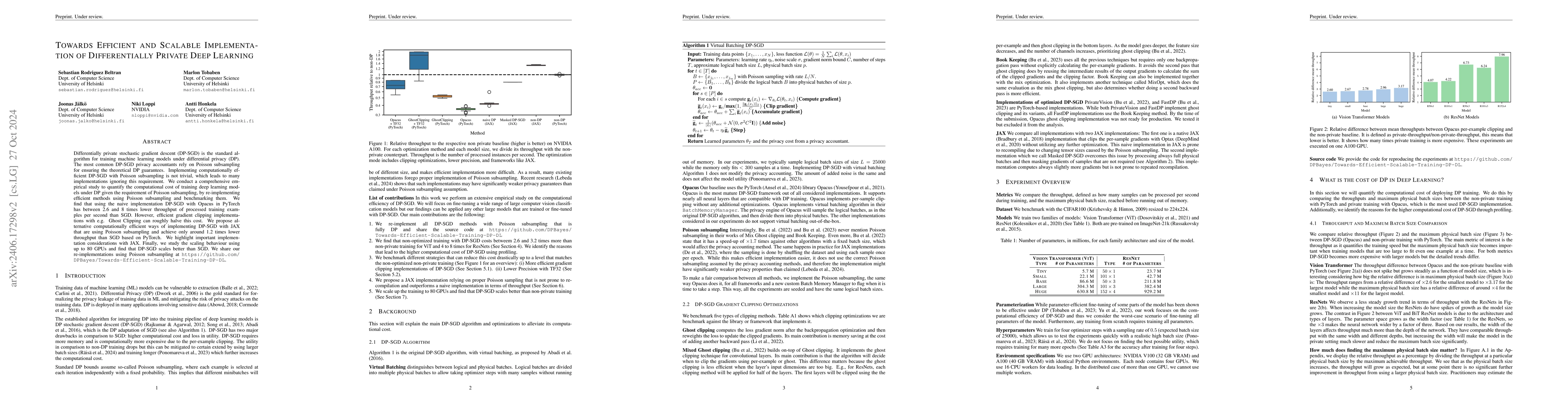 Thumbnail for Towards Efficient and Scalable Training of Differentially Private Deep
  Learning