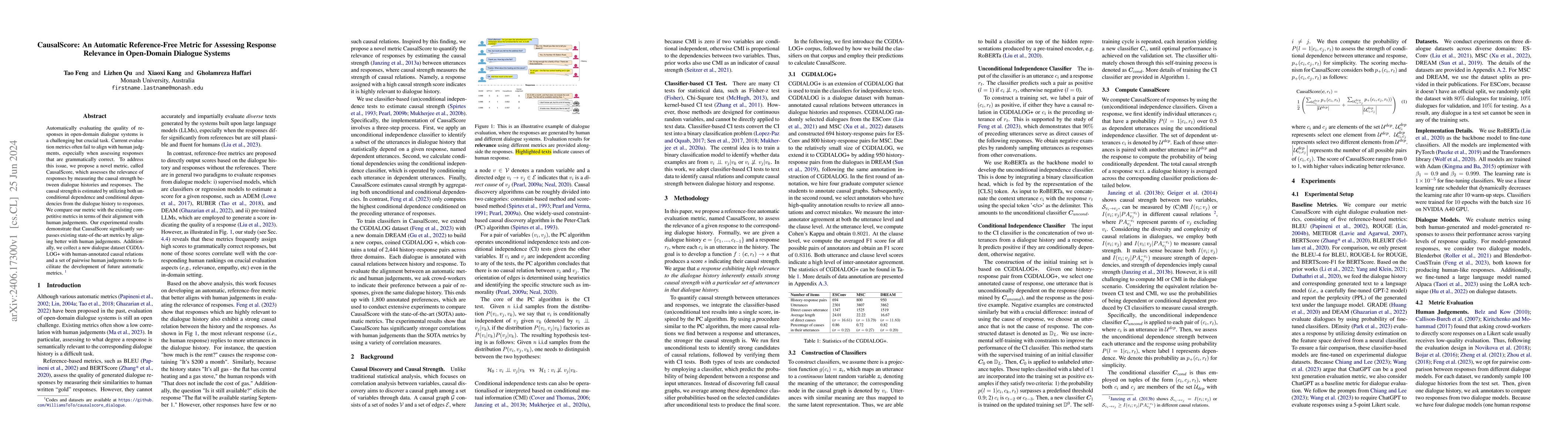Thumbnail for CausalScore: An Automatic Reference-Free Metric for Assessing Response
  Relevance in Open-Domain Dialogue Systems