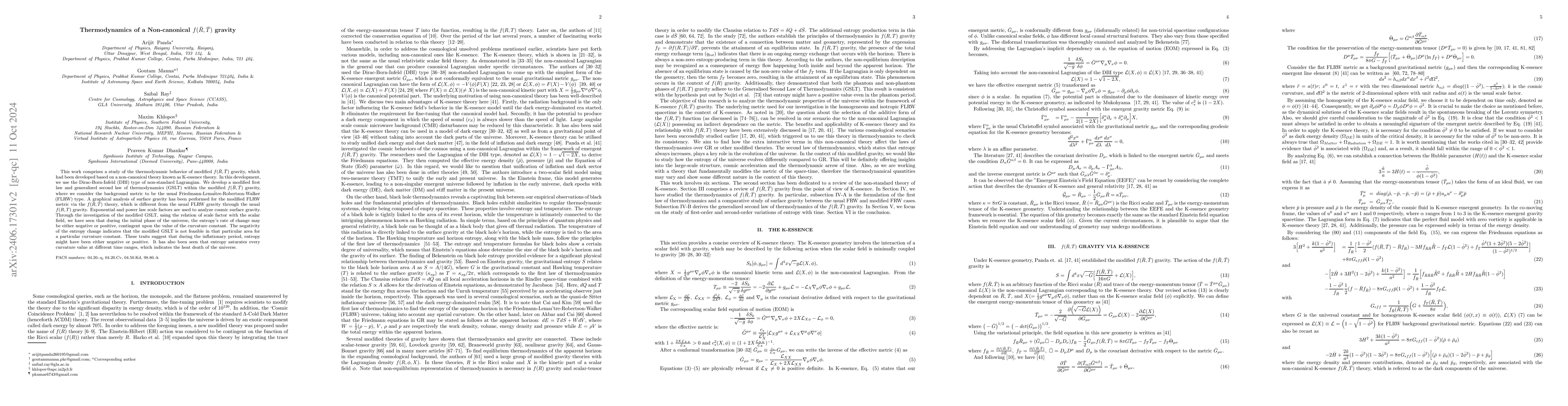 Thumbnail for Thermodynamics of a Non-canonical $f(\bar{R},\bar{T})$ gravity