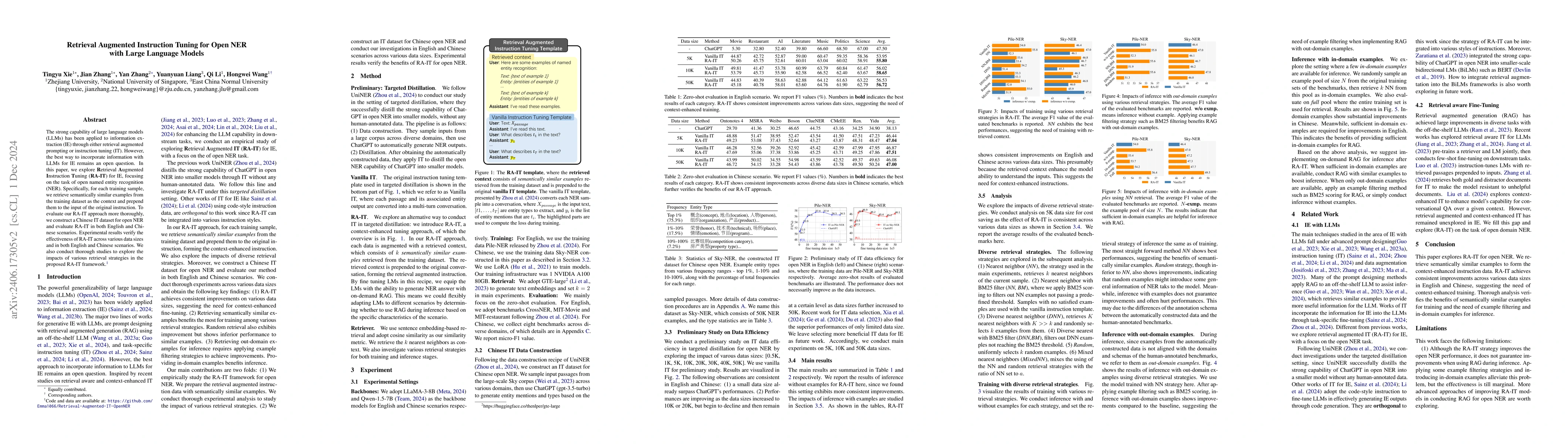 Thumbnail for Retrieval Augmented Instruction Tuning for Open NER with Large Language
  Models